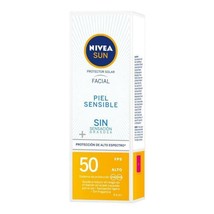 Nivea Sun~Facial Sunscreen for Sensitive Skin SPF 50+ 50ml~Allergy Protection - £32.60 GBP
