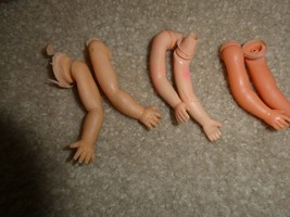 Lot of 3 Pairs Vintage 1960s Vinyl Girl Doll Arms 2 1/2&quot; Long - $22.77