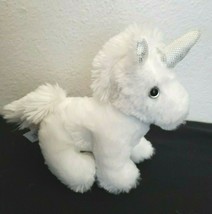 Dan Dee White Unicorn Plush Stuffed Animal Silver Horn Small  - £15.47 GBP