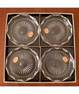 Vintage Bohemia Crystal Czech Glass Coasters Cut Sunburst Set of 4 Gift ... - £19.97 GBP