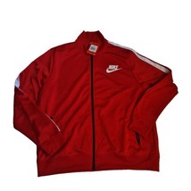  Nike Jacket Track Men Red 544139 602 Swoosh Running Tracksuite Vntg Size 2XL - £35.24 GBP
