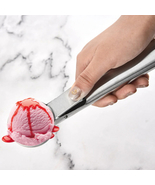 Stainless Steel Ice Cream Scoop  Heavy-Duty Easy with Digger and Stack F... - £13.94 GBP