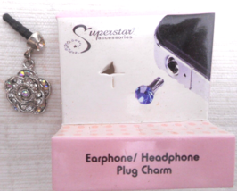 Superstar Accessories Earphone/Headphone Plug Charm Rhinestone Flower 3.... - $9.89