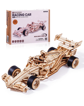 Rokr 3D Wooden Racing Car Puzzle Kit with Mechanical Engine Movement - £36.87 GBP