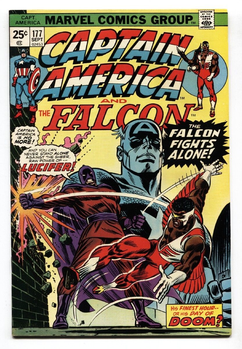 CAPTAIN AMERICA #177 comic book1974-FALCON-LUCIFER VF/NM - £30.42 GBP