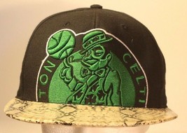 Boston Celtics Black Snake Skin Bill Hat Cap Adjustable Basketball Green... - $19.79
