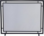 Gatsby Mesh Fireplace Screen In Black - Single Panel, Steel Frame - $240.99