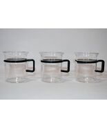 Mubod Bistro Black Handle Glasses 6 Oz Coffee Mugs Espresso Set Of 3 226!!! - $29.70