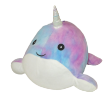 Squishmallow Narwhal Plush Whale Unicorn 12&quot; Purple Blue Tye Dye Stuffed Animal - £9.48 GBP