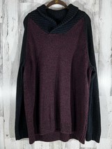 Apt 9 Mens Sweater Maroon Black Marled Cowl Neck Size XXL - $17.29