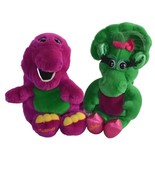 Vintage Plush Barney Baby Bop Stuffed Animals 15&quot; Dakin Lyons backyard g... - £52.49 GBP