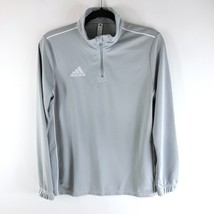 Adidas Boys Climalite 1/4 Zip Pullover Shirt Long Sleeve Gray Size L - £11.61 GBP