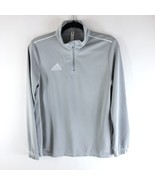 Adidas Boys Climalite 1/4 Zip Pullover Shirt Long Sleeve Gray Size L - £11.58 GBP