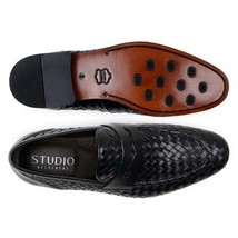 Belvedere Slip-on Penny Loafers Shoes Italian Calfskins Luca Black image 4