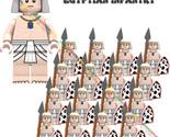 16PCS Egyptian Spearmen with Red Cowhide shield Warrior Bricks Minifigur... - £23.27 GBP