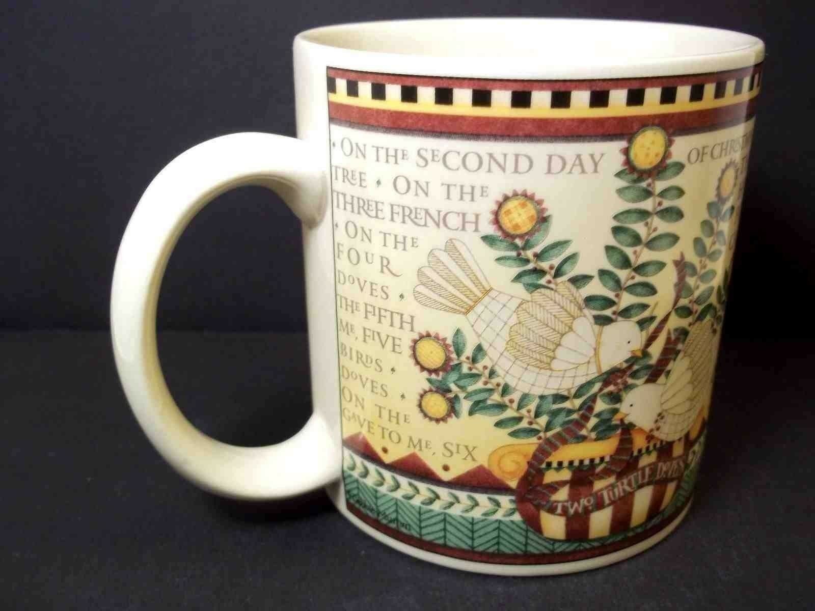 Primary image for Debbie Mumm stoneware coffee mug 12 Days of Christmas Sakura 10 oz