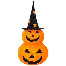 3Ft Halloween Collapsible Decorations, Pre-Lit Light Up 50 Led With Star Hat 8 L - £49.91 GBP