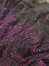 Vintage 1960s Scarf Angela Tarlazzi Navy Purple Glitter Large Square - $29.69