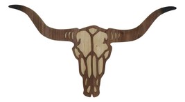 Rustic Western MDF Wood Longhorn Cow Skull Cutout Wall Decor Plaque 29.25&quot;L - $1,128.55 MXN