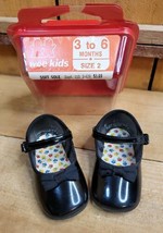 VTG 70s WEE KIDS Black Mary Jane Soft Sole Infant Dress Shoes 3 - 6 mont... - $24.74