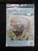 Nip Bucilla Bear &amp; Bunny Patch Stamped Ribbon Embroidery Pillow Kit - 17&quot; X 12&quot; - £15.73 GBP
