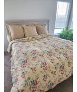 Vintage Ralph Lauren PARSONAGE Yellow Floral Full/Queen Comforter Revers... - $193.05