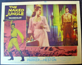 CHARLTON HESTON,ELEANOR PARKER (NAKED JUNGLE) ORIG,1954 MOVIE LOBBY CARD - $174.23