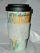 Cambridge Let The Adventures Begin With Map Reuse Traveler Mug Cup W Sle... - $21.99