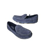 L.L.Bean Mountain Slippers Blue Suede Faux Fur Lined Mens Sz 10 - $720.01 MXN
