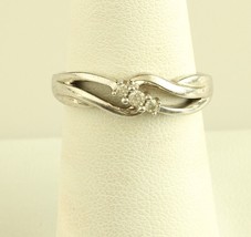 Vintage Sterling Silver JS 925 three stone diamond twist ring - £73.88 GBP