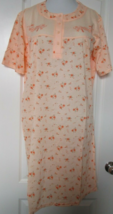 TC Fashion Light Orange print Nightgown Size Medium Cotton Blend Light W... - $15.79