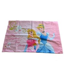 Disney Princess Cinderella Aurora Standard Pillow Case Pink White - £9.16 GBP
