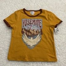 Colorful Planet Yosemite Mustard Yellow T-shirt X Large (16) Mountains &amp; Eagle - £13.69 GBP