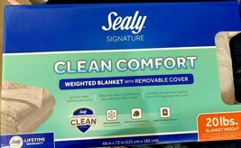 Sealy Clean Comfort 20lbs Weighted Blanket with Removable Cover - 48&quot;x72&quot; - £54.66 GBP