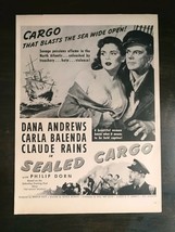 Vintage 1951 Sealed Cargo Claude Rains Full Page Original Movie Poster A... - £5.22 GBP
