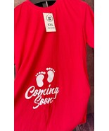 Women's COMING SOON Maternity T Shirt Red XXL Ruched Sides for Comfort - $3.65
