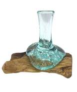 Molton Glass Flower Vase On Wood - Small - £12.76 GBP
