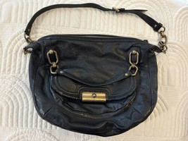 Vintage Coach Crossbody Handbag Kristin Elevated Big Black Excellent Con... - $65.79