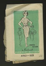 Prominent Designer Pattern A-963 size 16 Woman's Dress by Rembrandt - $9.95