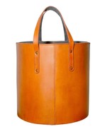 Shwaan Cylindrical Round Leather Handle Trash Can  firewood basket ,Mult... - £210.22 GBP+