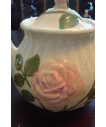 Ceramic teapot decorated with pink roses and green leaves - $60.93 CAD