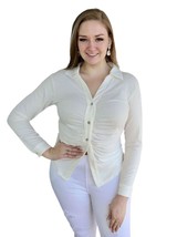 Trendy Button Up Blouse Top - £19.65 GBP