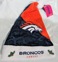 NFL Denver Broncos Season Spirit Orange &amp; Blue Basic Santa Hat by FOCO - £22.13 GBP