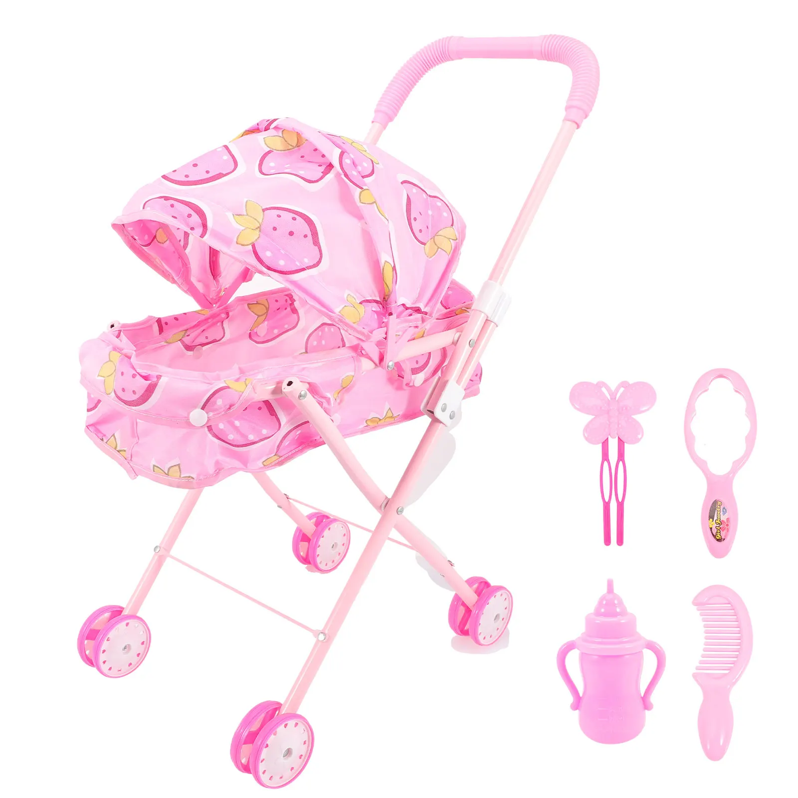 Baby Doll Stroller Role Play Girl Playing House Toys Simulation Furniture Doll - £20.39 GBP