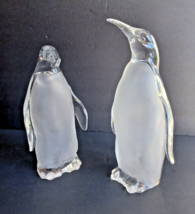 Vintage MCM Mid Century Modern Lucite Penguins Pair Ice Sculpture Clear Art - £58.08 GBP