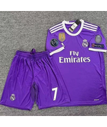 Real Madrid 2016-2017 Viola Away Kit completo Cristiano Ronaldo No. 7 Ch... - €67,29 EUR