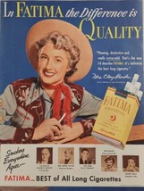 1951 Print Ad Fatima Extra-Mild Cigarettes Happy Cowgirl Actor Jack Webb - $20.68