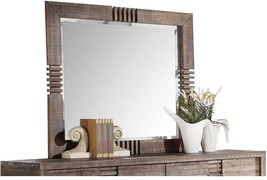 Reclaimed Oak Finish Rectangular Mirror - $8,109.42 MXN