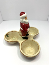 VTG Maxcera Holiday Santa Christmas Condiment Three Dipping Cups Discontinued - $29.69