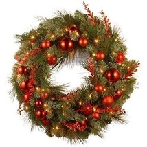 National Tree 24&quot; Decorative Collection Chrisas Red Mixed Wreaths C210495 - £71.09 GBP